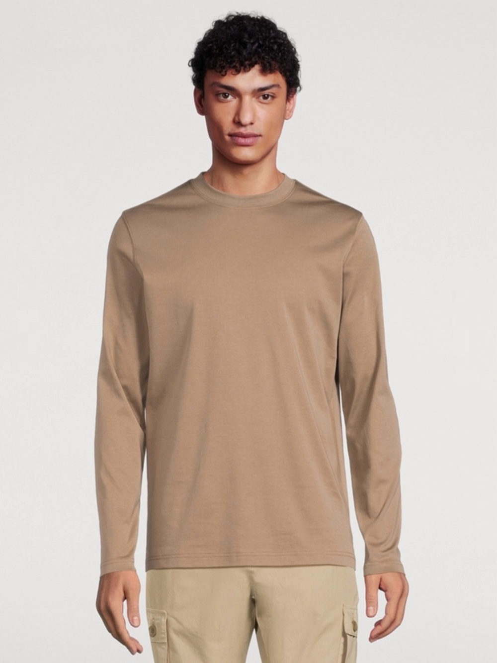 ROBERT BARAKETT • Georgia Long Sleeve T-shirt In Shitake